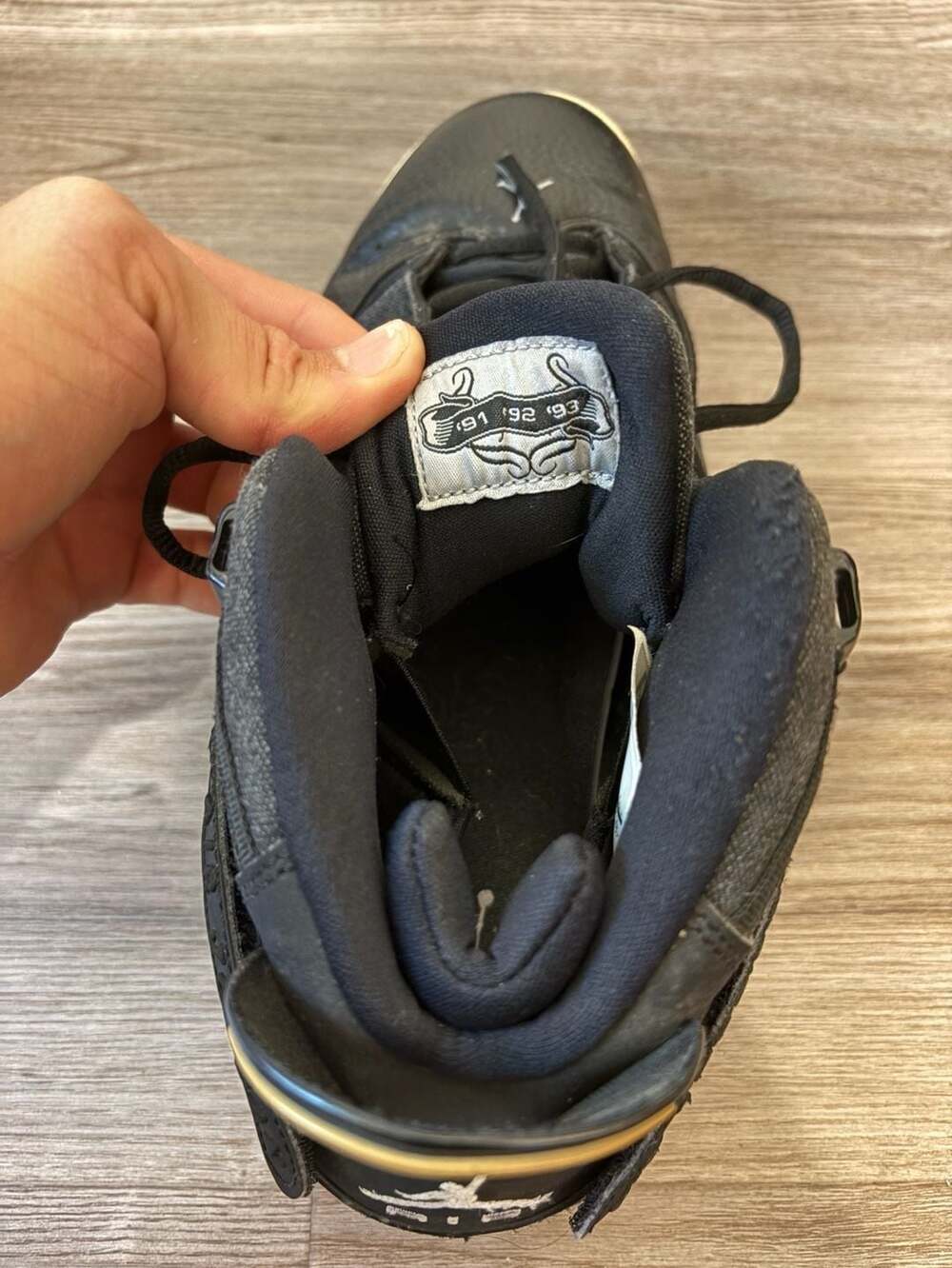 Jordan 6 Rings Black and Tan Sneakers - Picture 8 of 10